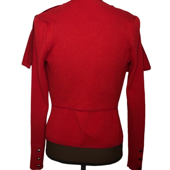 CACHE Long Sleeve Wide Neck Red Cardigan Sweater - Picture 7 of 10